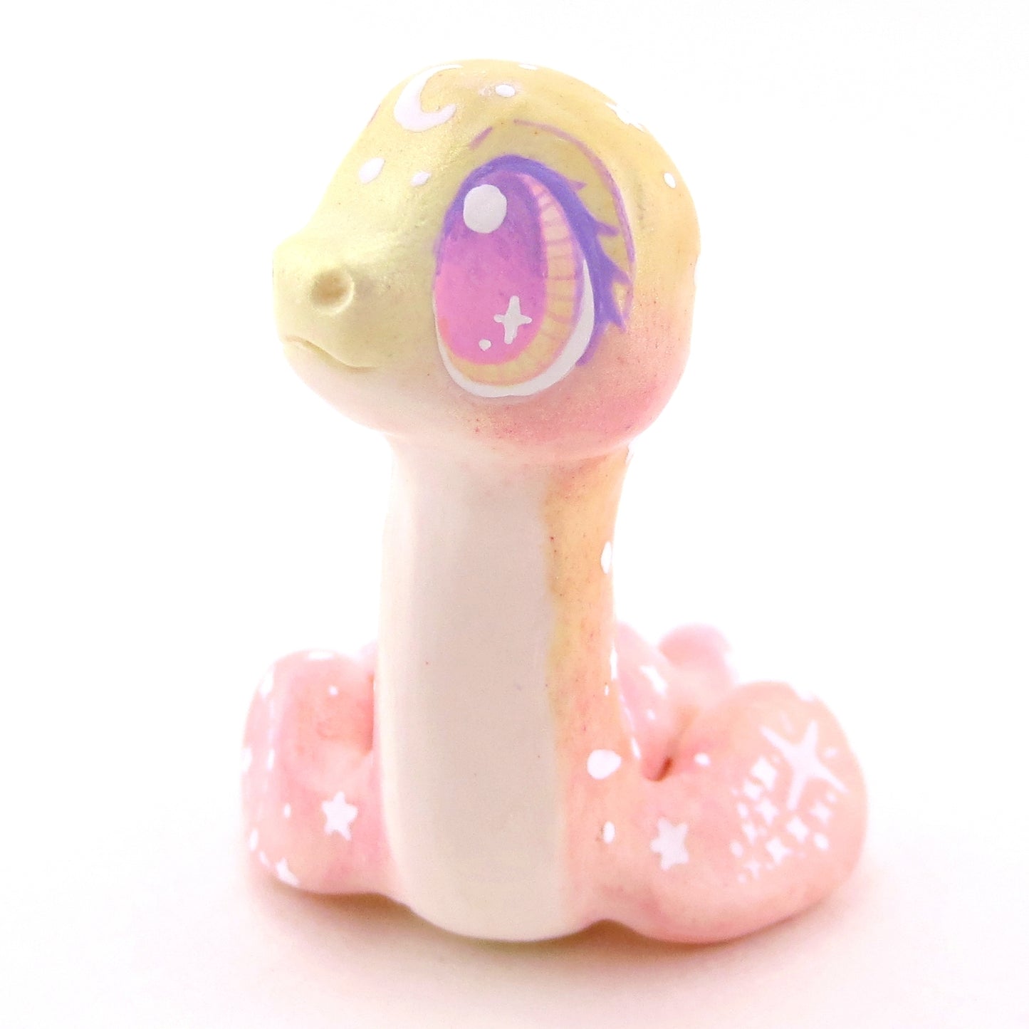 Peachy Ombre Constellation Nessie Figurine - Polymer Clay Celestial Sea Animals