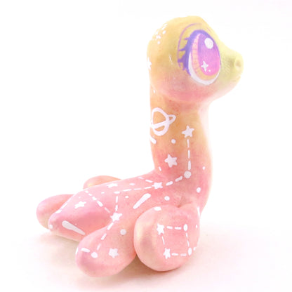 Peachy Ombre Constellation Nessie Figurine - Polymer Clay Celestial Sea Animals