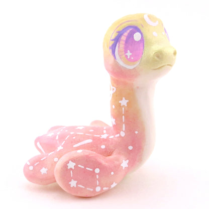 Peachy Ombre Constellation Nessie Figurine - Polymer Clay Celestial Sea Animals