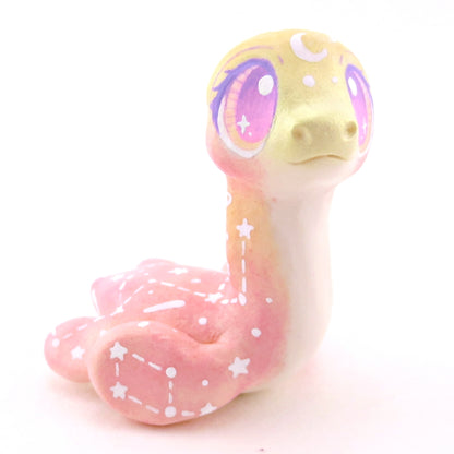 Peachy Ombre Constellation Nessie Figurine - Polymer Clay Celestial Sea Animals