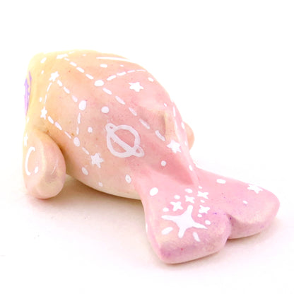 Peachy Ombre Constellation Whale Figurine - Polymer Clay Celestial Sea Animals