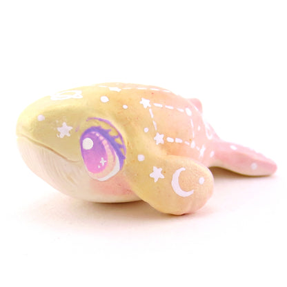 Peachy Ombre Constellation Whale Figurine - Polymer Clay Celestial Sea Animals