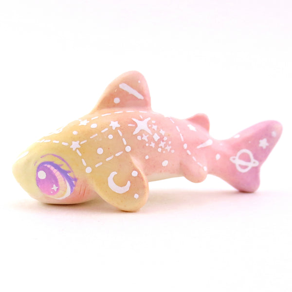 Peachy Ombre Constellation Leopard Shark Figurine - Polymer Clay Celestial Sea Animals