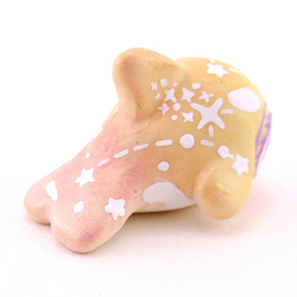 Peachy Ombre Constellation Baby Orca Figurine - Polymer Clay Celestial Sea Animals