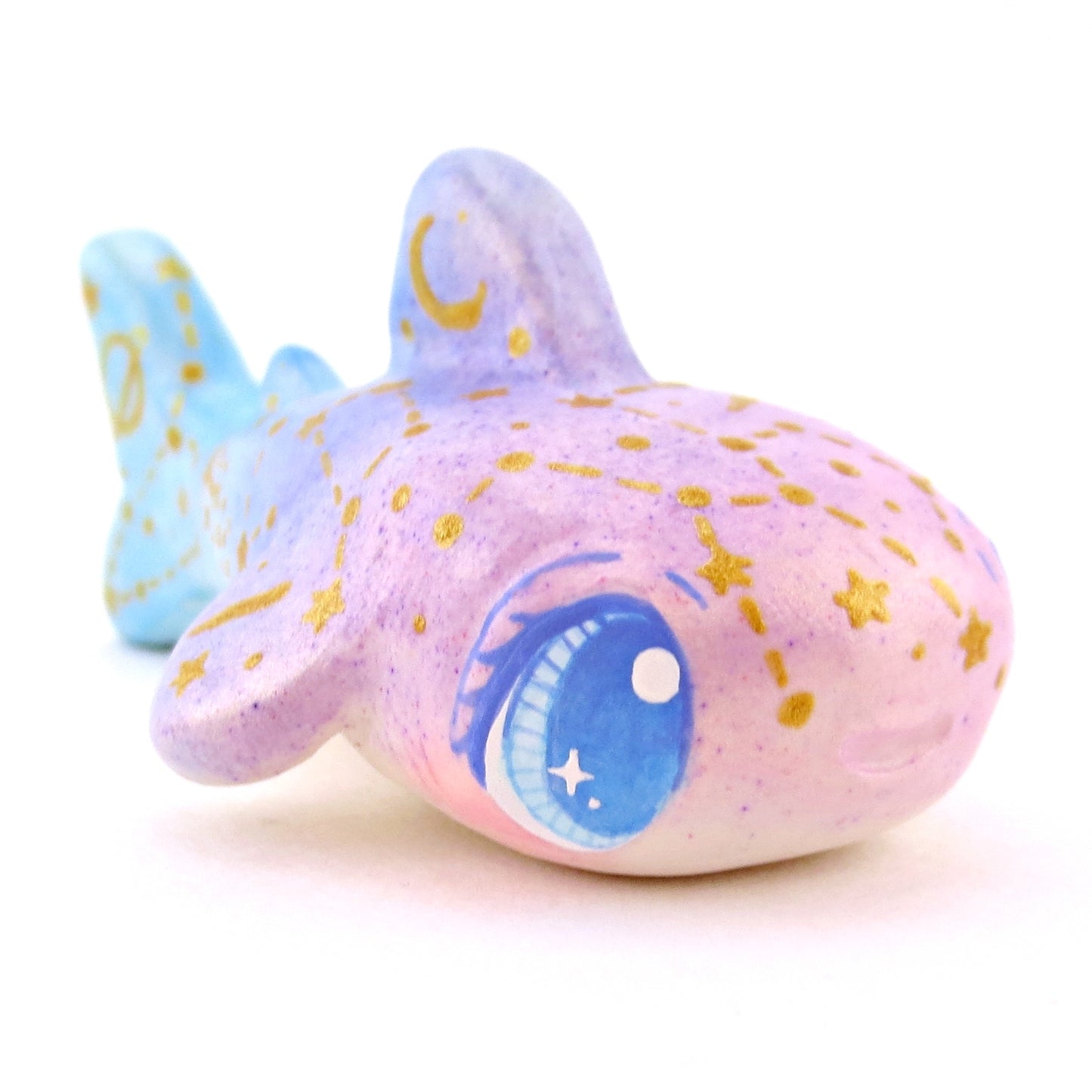 Purple/Blue Ombre Constellation Whale Shark Figurine - Polymer Clay Celestial Sea Animals