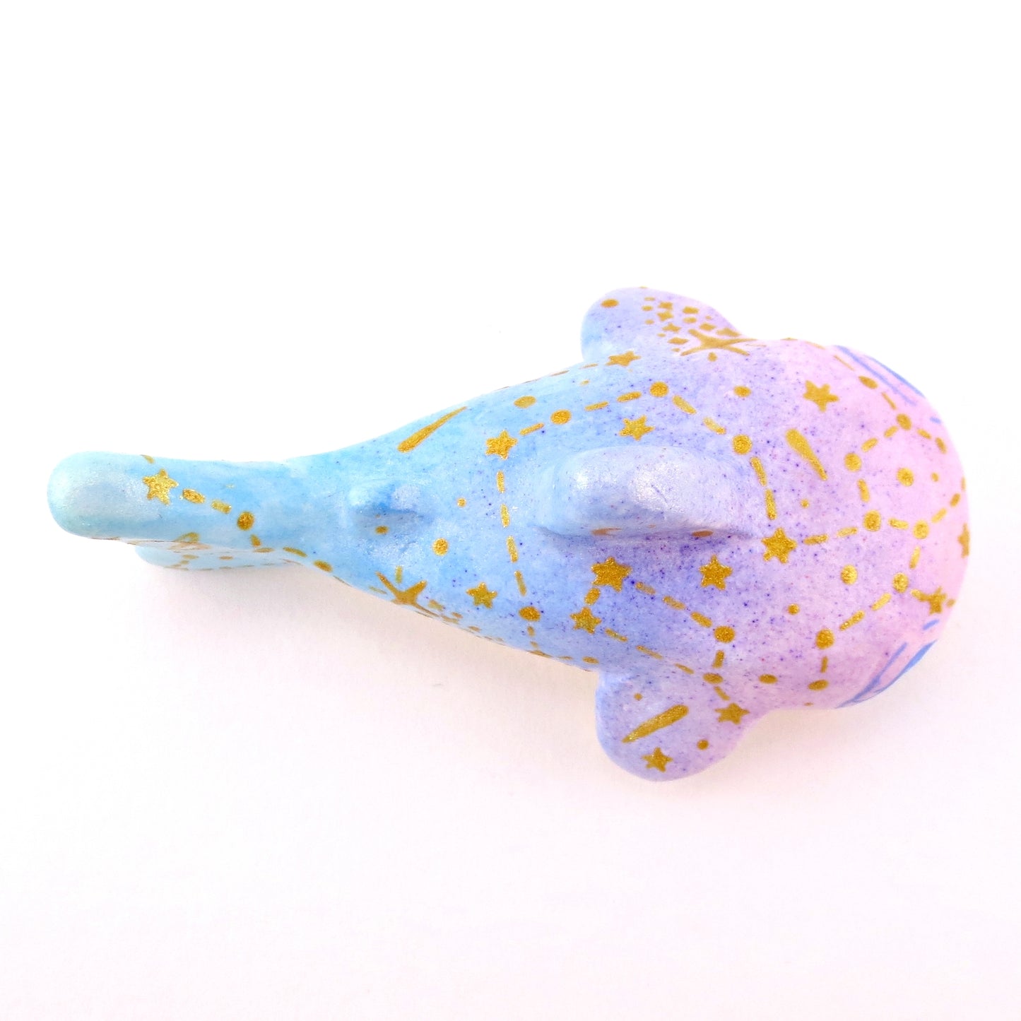 Purple/Blue Ombre Constellation Whale Shark Figurine - Polymer Clay Celestial Sea Animals