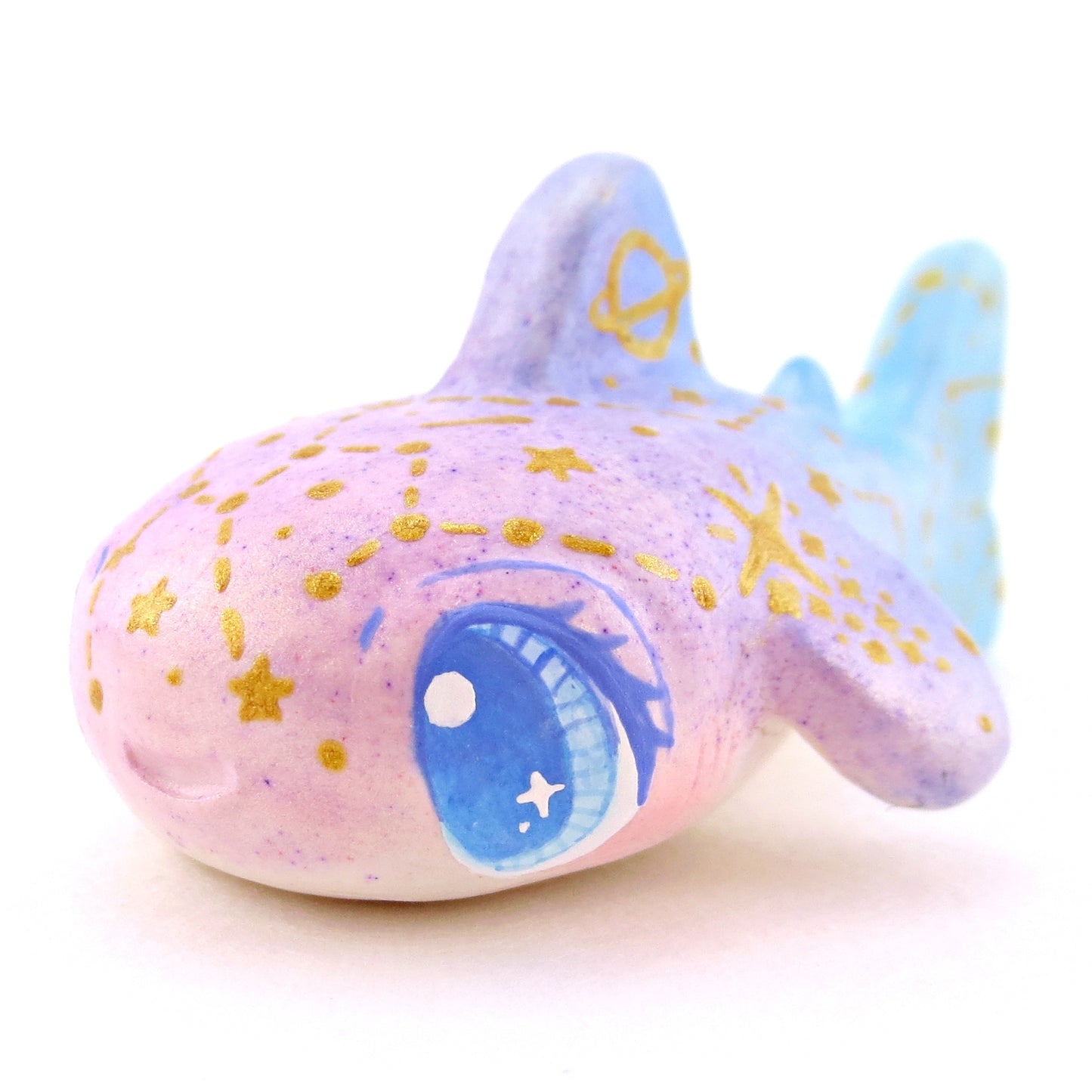 Purple/Blue Ombre Constellation Whale Shark Figurine - Polymer Clay Celestial Sea Animals