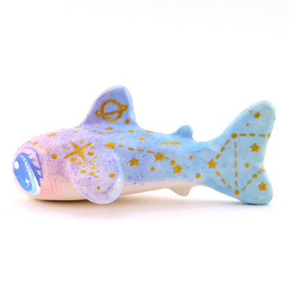 Purple/Blue Ombre Constellation Whale Shark Figurine - Polymer Clay Celestial Sea Animals