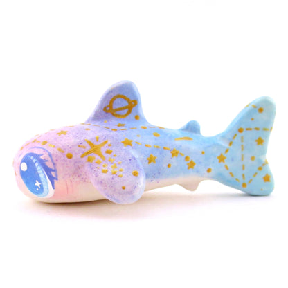 Purple/Blue Ombre Constellation Whale Shark Figurine - Polymer Clay Celestial Sea Animals