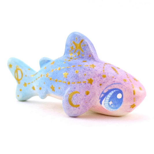 Purple/Blue Ombre Constellation Leopard Shark Figurine - Polymer Clay Celestial Sea Animals