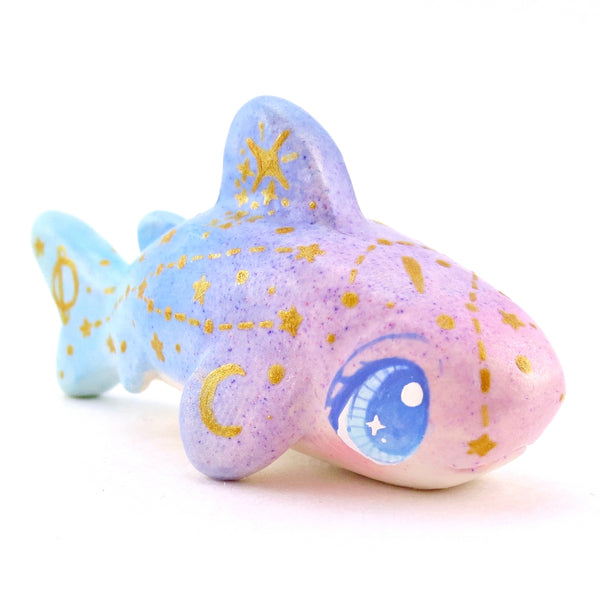 Purple/Blue Ombre Constellation Leopard Shark Figurine - Polymer Clay Celestial Sea Animals