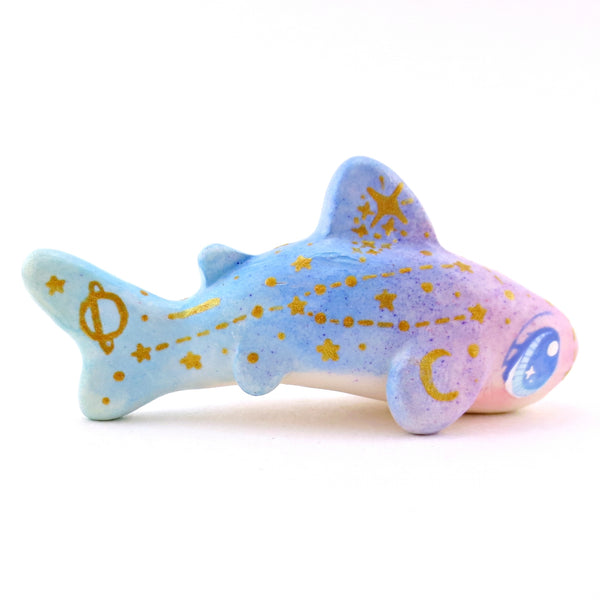Purple/Blue Ombre Constellation Leopard Shark Figurine - Polymer Clay Celestial Sea Animals
