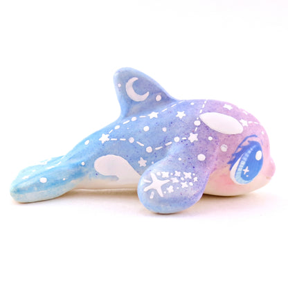 Purple/Blue Ombre Constellation Orca Figurine - Polymer Clay Celestial Sea Animals