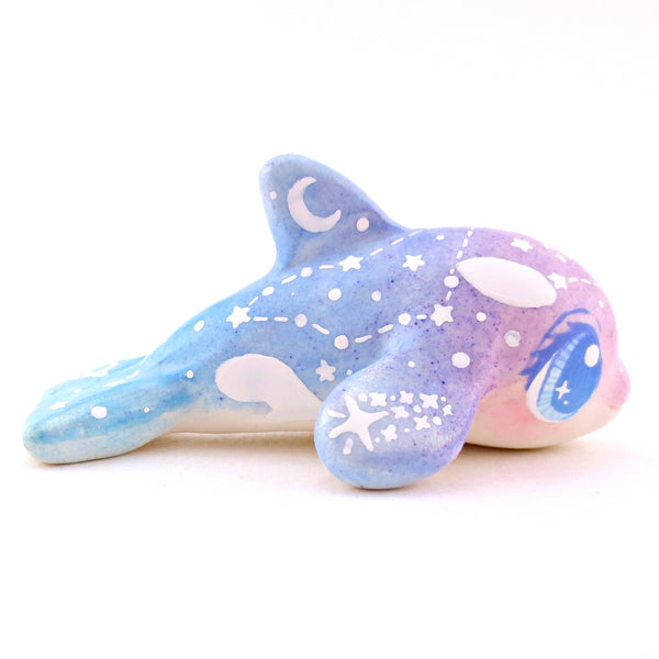 Purple/Blue Ombre Constellation Orca Figurine - Polymer Clay Celestial Sea Animals