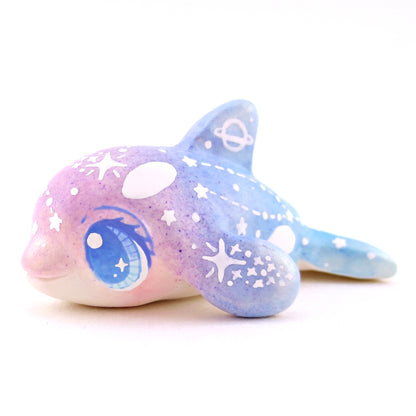 Purple/Blue Ombre Constellation Orca Figurine - Polymer Clay Celestial Sea Animals