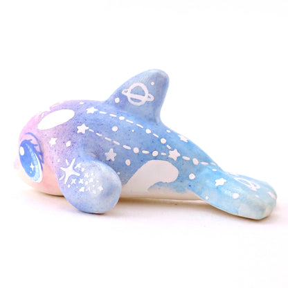 Purple/Blue Ombre Constellation Orca Figurine - Polymer Clay Celestial Sea Animals