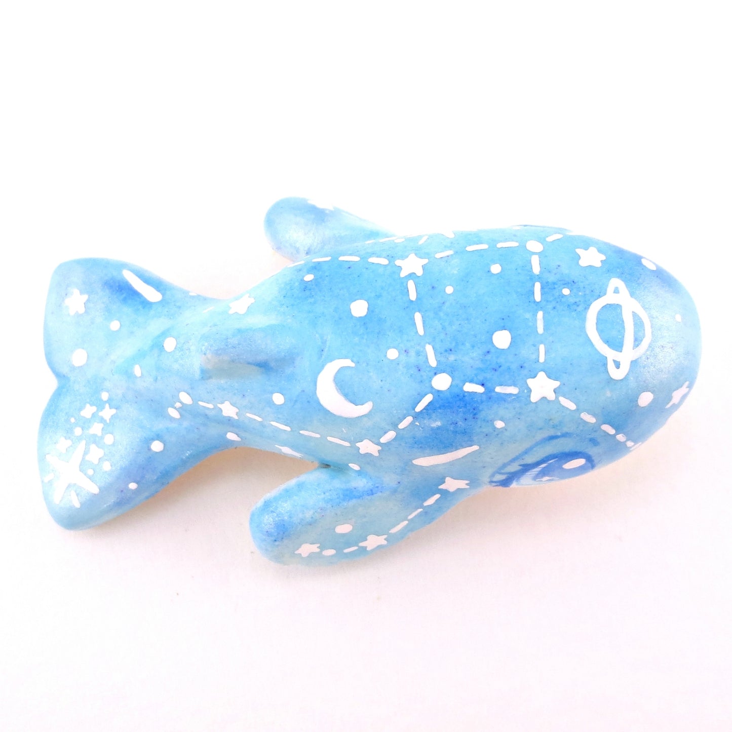 Constellation Blue Whale Figurine - Polymer Clay Celestial Sea Animals