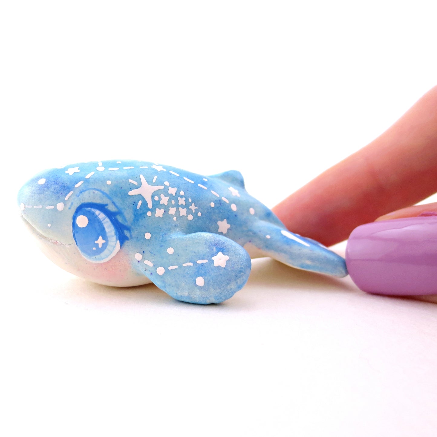 Constellation Blue Whale Figurine - Polymer Clay Celestial Sea Animals