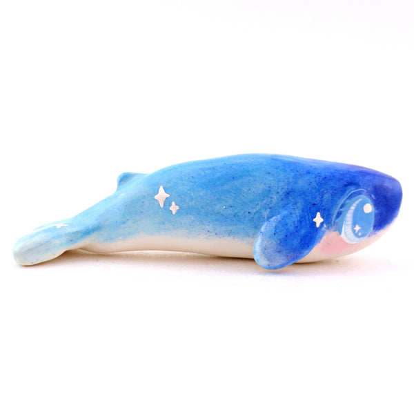 Ombre Noodle Blue Whale Figurine - Polymer Clay Celestial Sea Animals