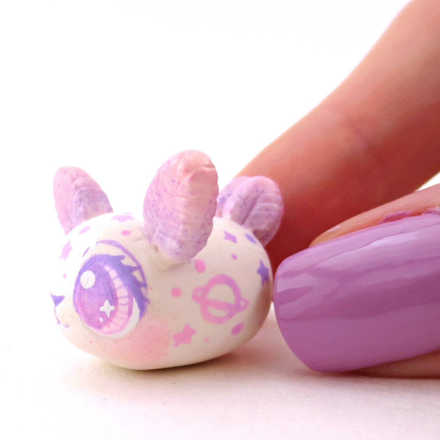 Pink/Purple Constellation Sea Bunny Figurine - Polymer Clay Celestial Sea Animals