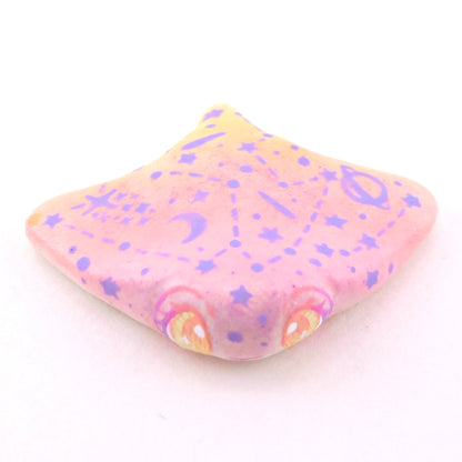 Sunset Constellation Manta Ray Figurine - Polymer Clay Celestial Sea Animals