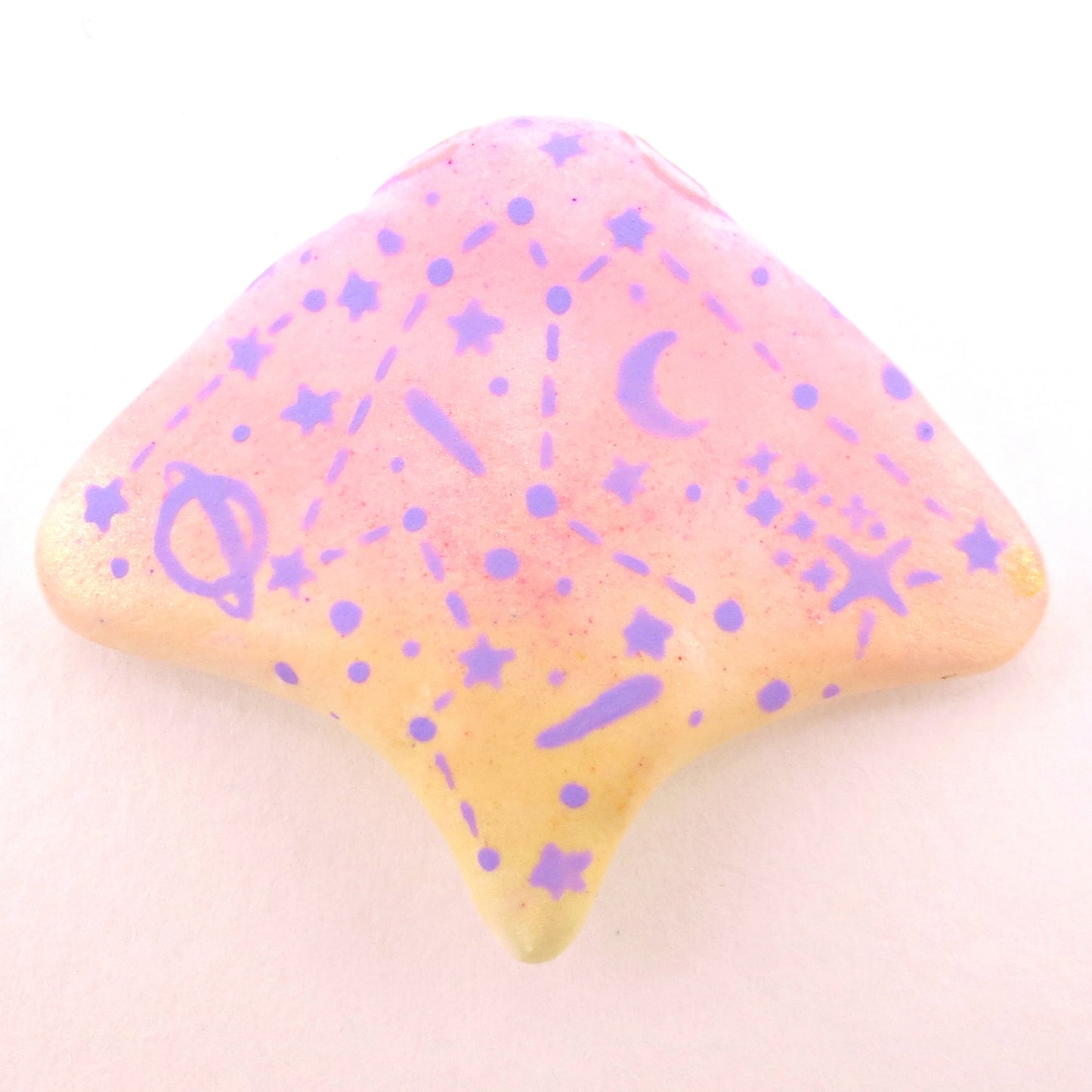 Sunset Constellation Manta Ray Figurine - Polymer Clay Celestial Sea Animals