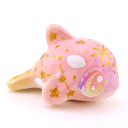 Sunset Constellation Baby Orca Figurine - Polymer Clay Celestial Sea Animals