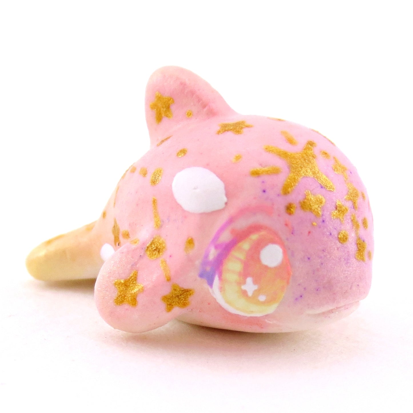 Sunset Constellation Baby Orca Figurine - Polymer Clay Celestial Sea Animals