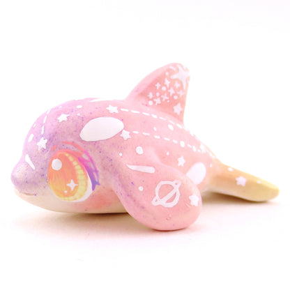 Sunset Constellation Orca Figurine - Polymer Clay Celestial Sea Animals