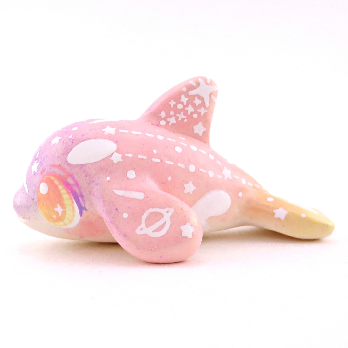 Sunset Constellation Orca Figurine - Polymer Clay Celestial Sea Animals