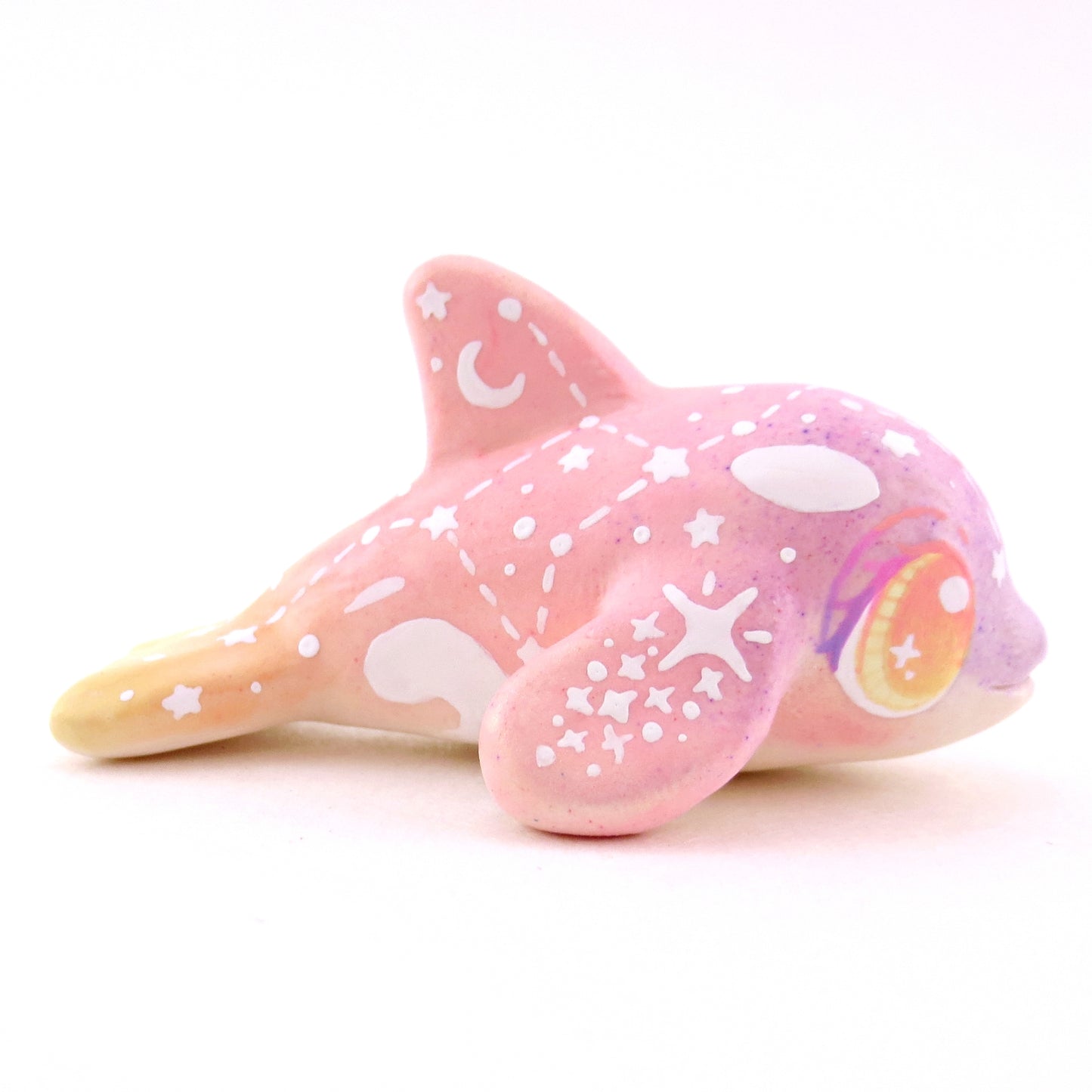 Sunset Constellation Orca Figurine - Polymer Clay Celestial Sea Animals