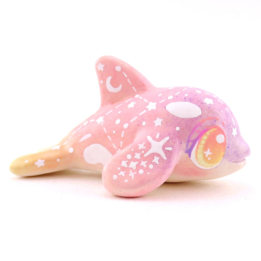 Sunset Constellation Orca Figurine - Polymer Clay Celestial Sea Animals