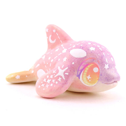 Sunset Constellation Orca Figurine - Polymer Clay Celestial Sea Animals