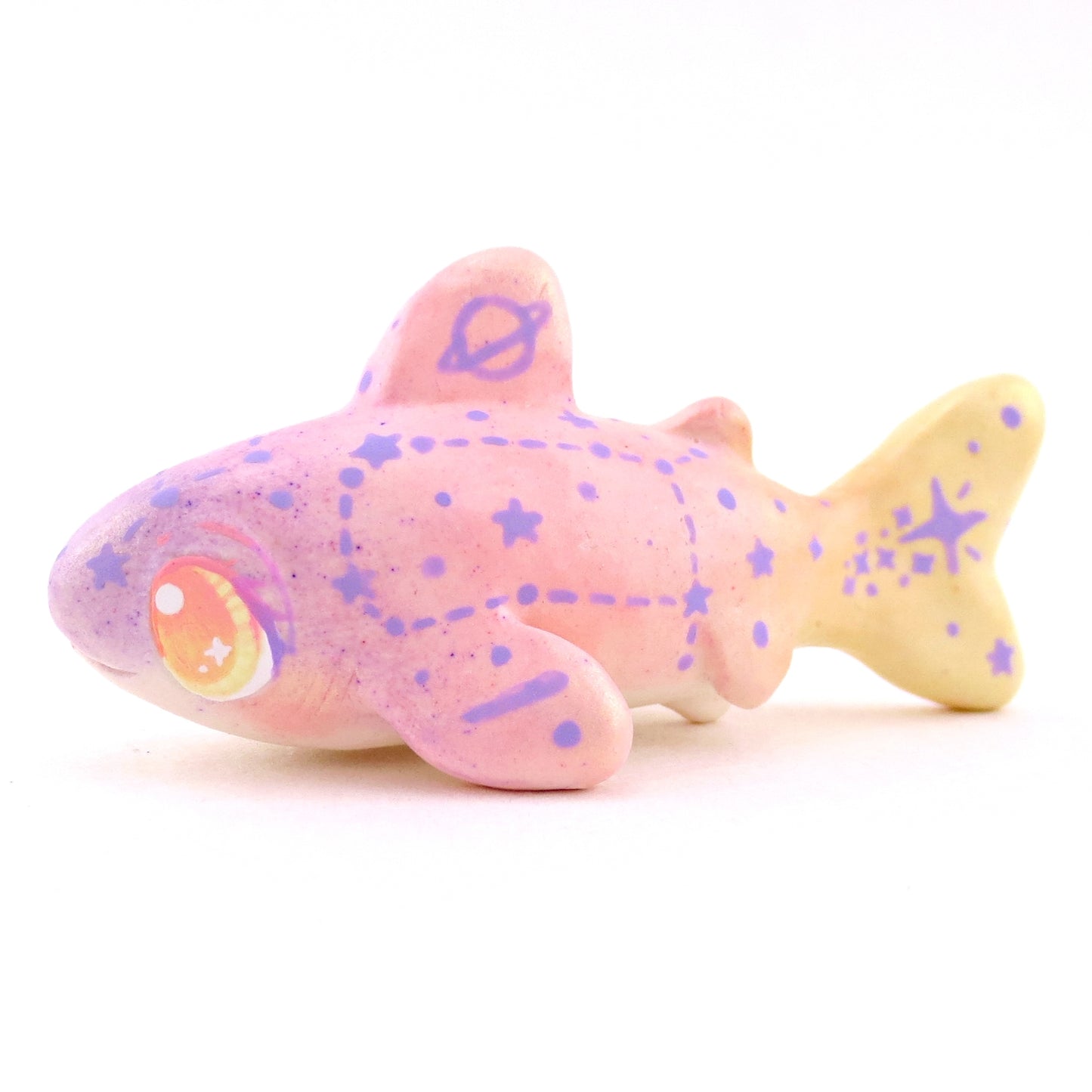 Sunset Constellation Tiger Shark Figurine - Polymer Clay Celestial Sea Animals