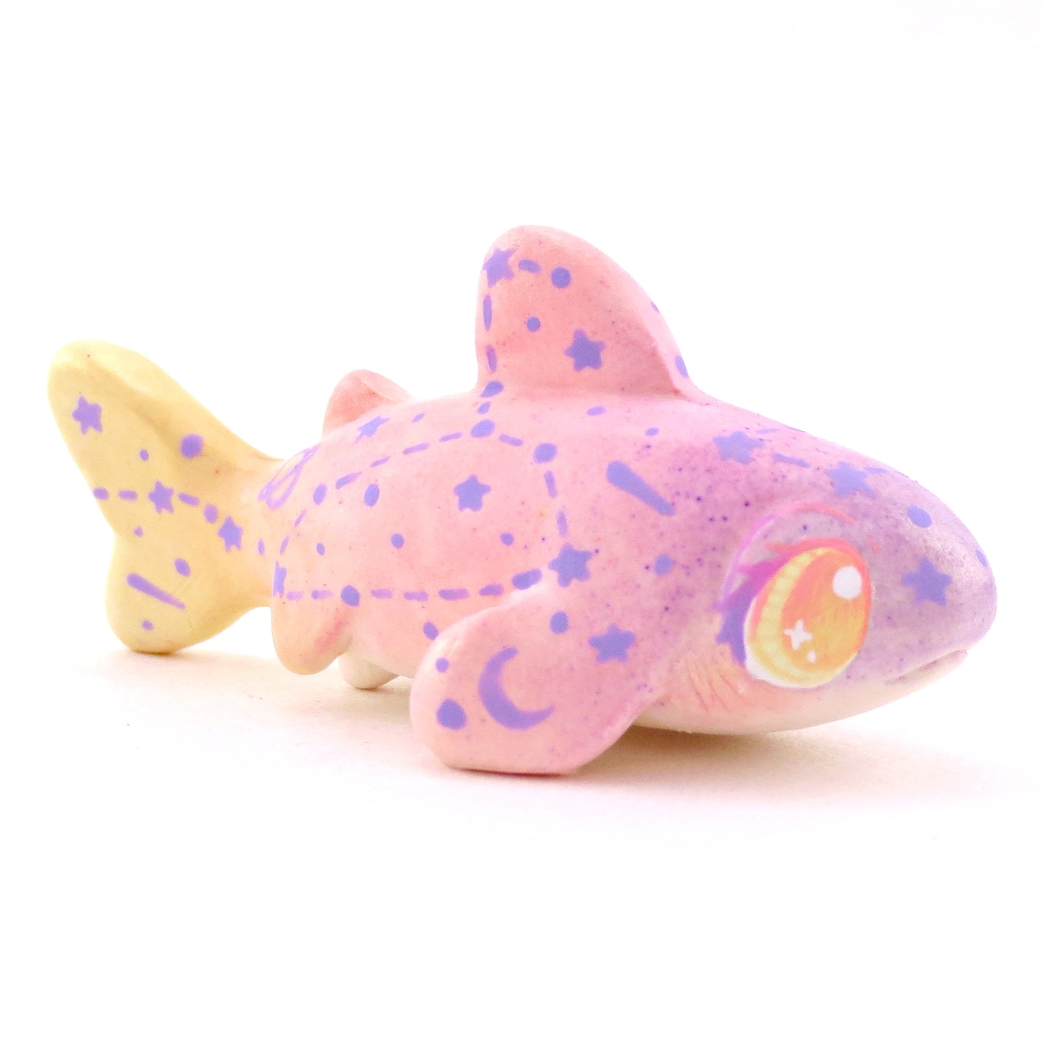 Sunset Constellation Tiger Shark Figurine - Polymer Clay Celestial Sea Animals