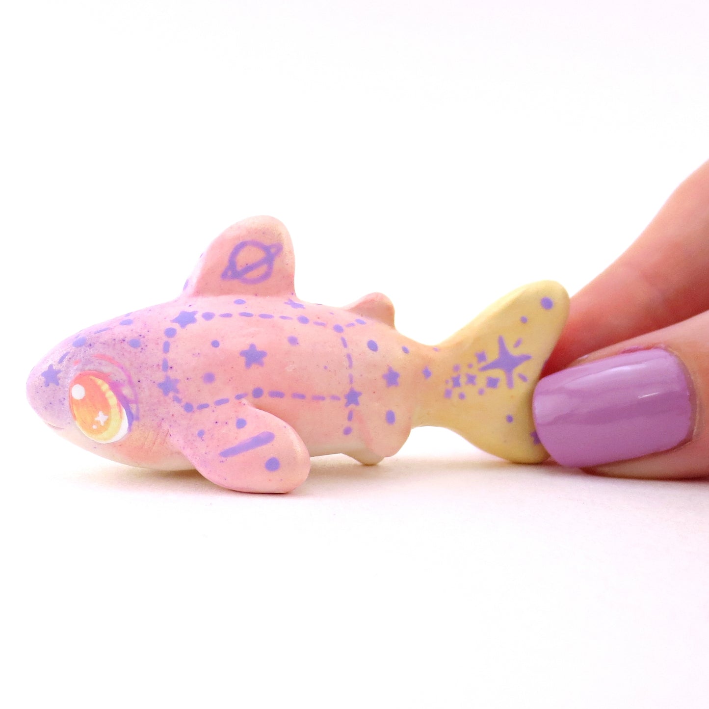 Sunset Constellation Tiger Shark Figurine - Polymer Clay Celestial Sea Animals