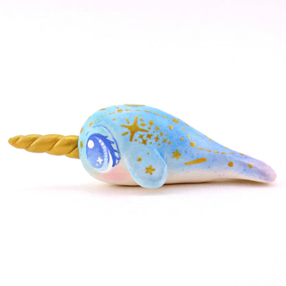 Green/Blue/Purple Constellation Narwhal Figurine - Polymer Clay Celestial Sea Animals