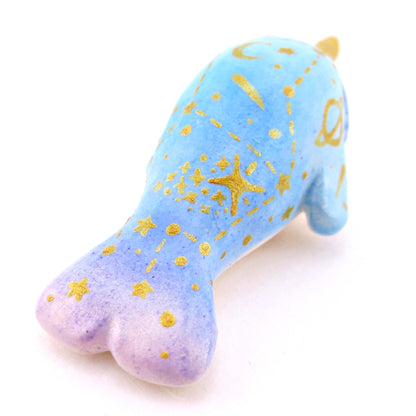 Green/Blue/Purple Constellation Narwhal Figurine - Polymer Clay Celestial Sea Animals