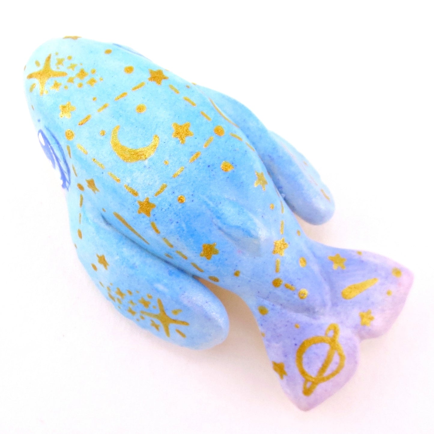 Green/Blue/Purple Constellation Whale Figurine - Polymer Clay Celestial Sea Animals