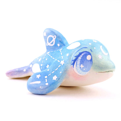 Green/Blue/Purple Constellation Orca Figurine - Polymer Clay Celestial Sea Animals