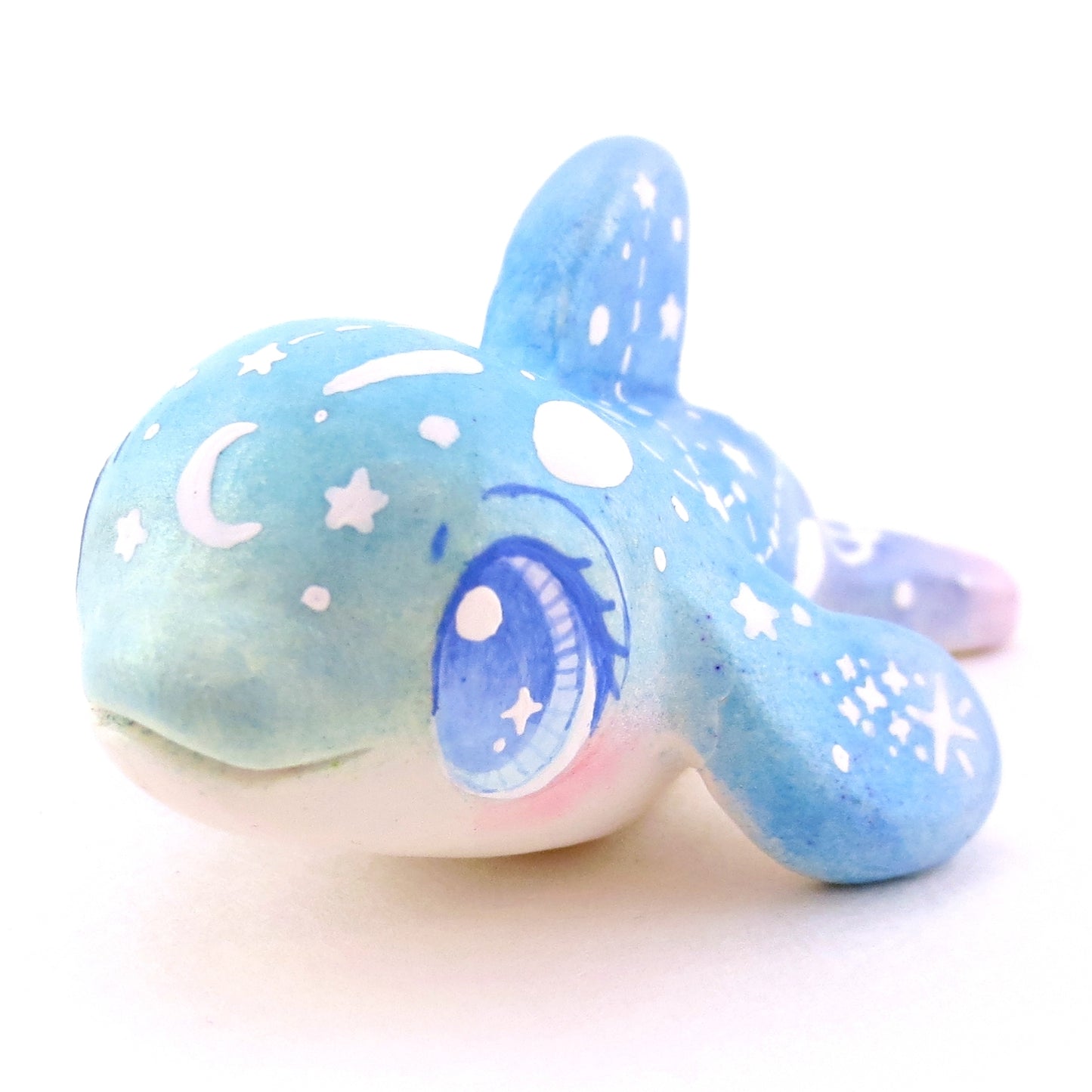 Green/Blue/Purple Constellation Orca Figurine - Polymer Clay Celestial Sea Animals