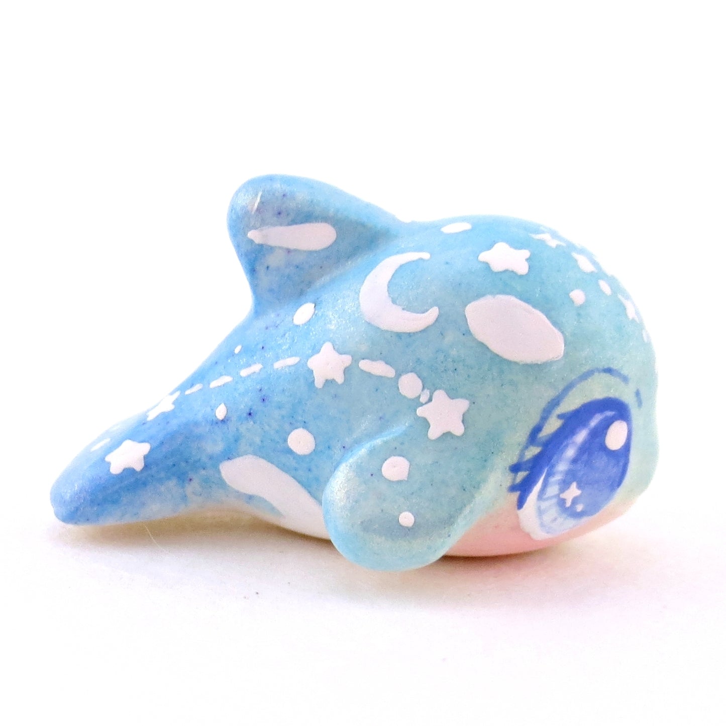 Green/Blue/Purple Constellation Baby Orca Figurine - Polymer Clay Celestial Sea Animals