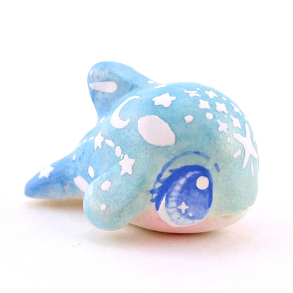 Green/Blue/Purple Constellation Baby Orca Figurine - Polymer Clay Celestial Sea Animals