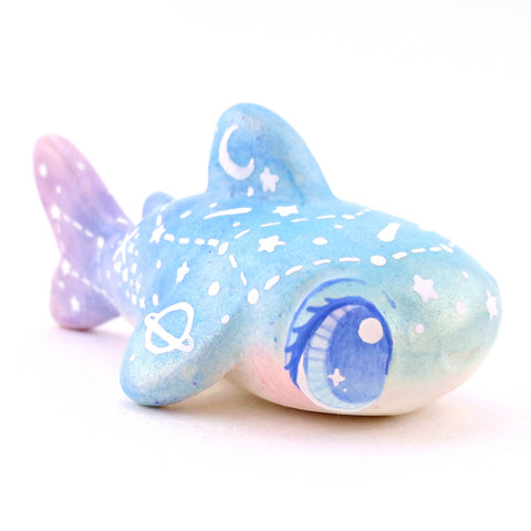 Green/Blue/Purple Constellation Whale Shark Figurine - Polymer Clay Celestial Sea Animals