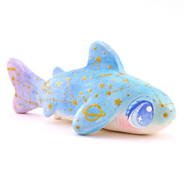 Green/Blue/Purple Constellation Tiger Shark Figurine - Polymer Clay Celestial Sea Animals