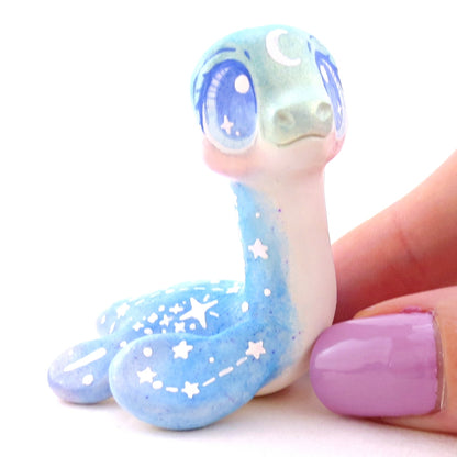 Green/Blue/Purple Constellation Nessie Figurine - Polymer Clay Celestial Sea Animals