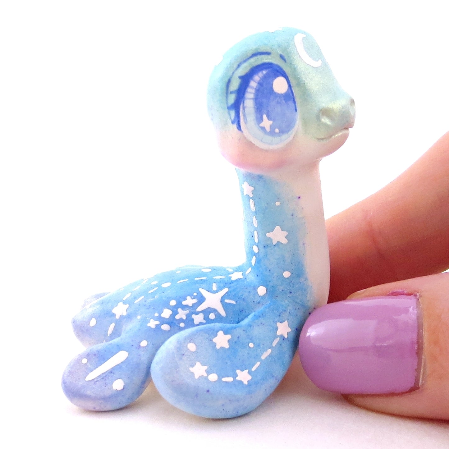 Green/Blue/Purple Constellation Nessie Figurine - Polymer Clay Celestial Sea Animals