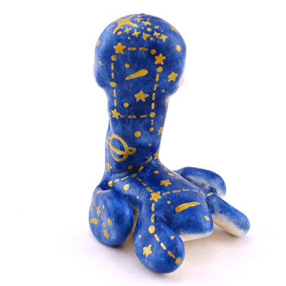 Dark Blue Constellation Nessie Figurine - Polymer Clay Celestial Sea Animals