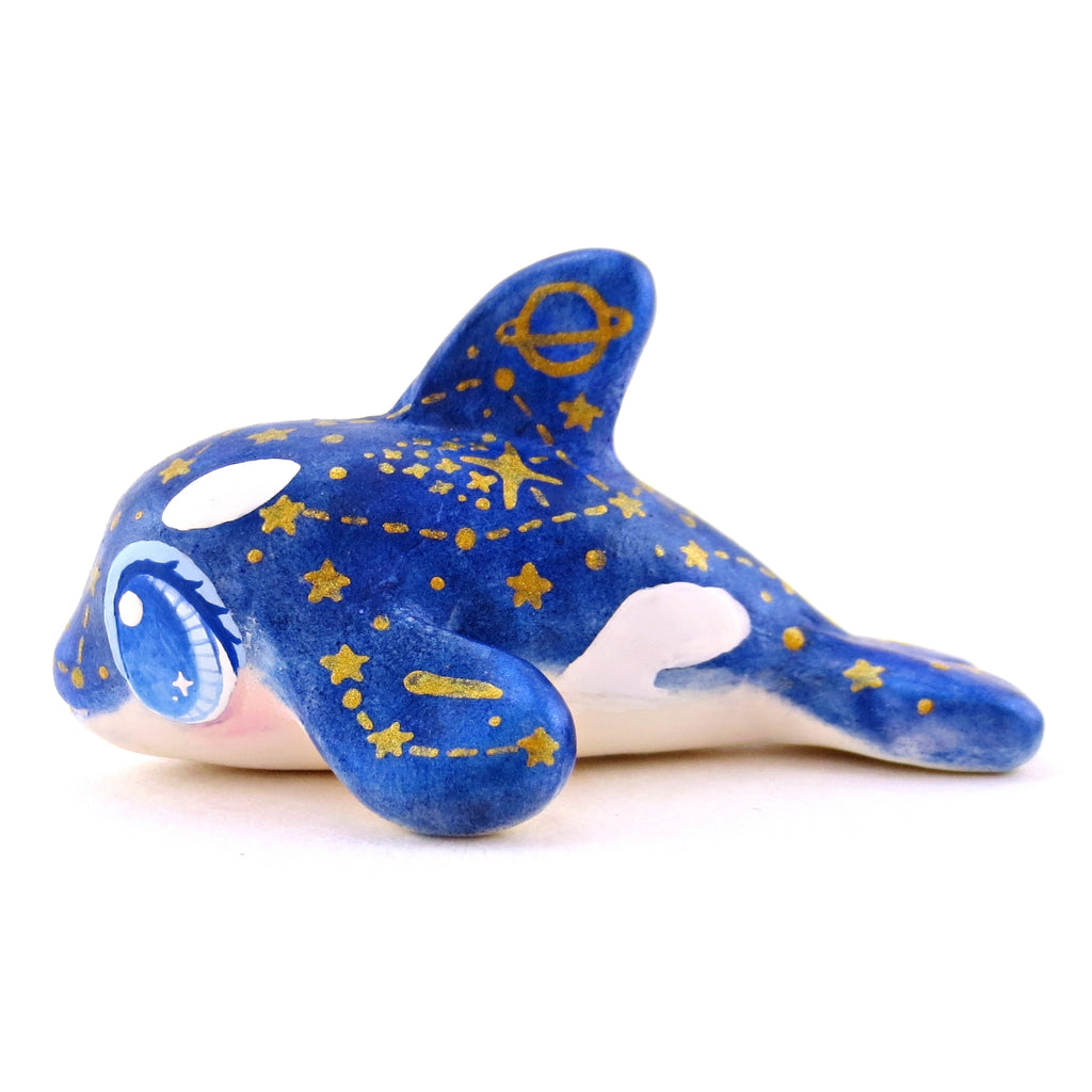 Seashell Blue/Green Orca Figurine - Polymer Clay Ocean Collection