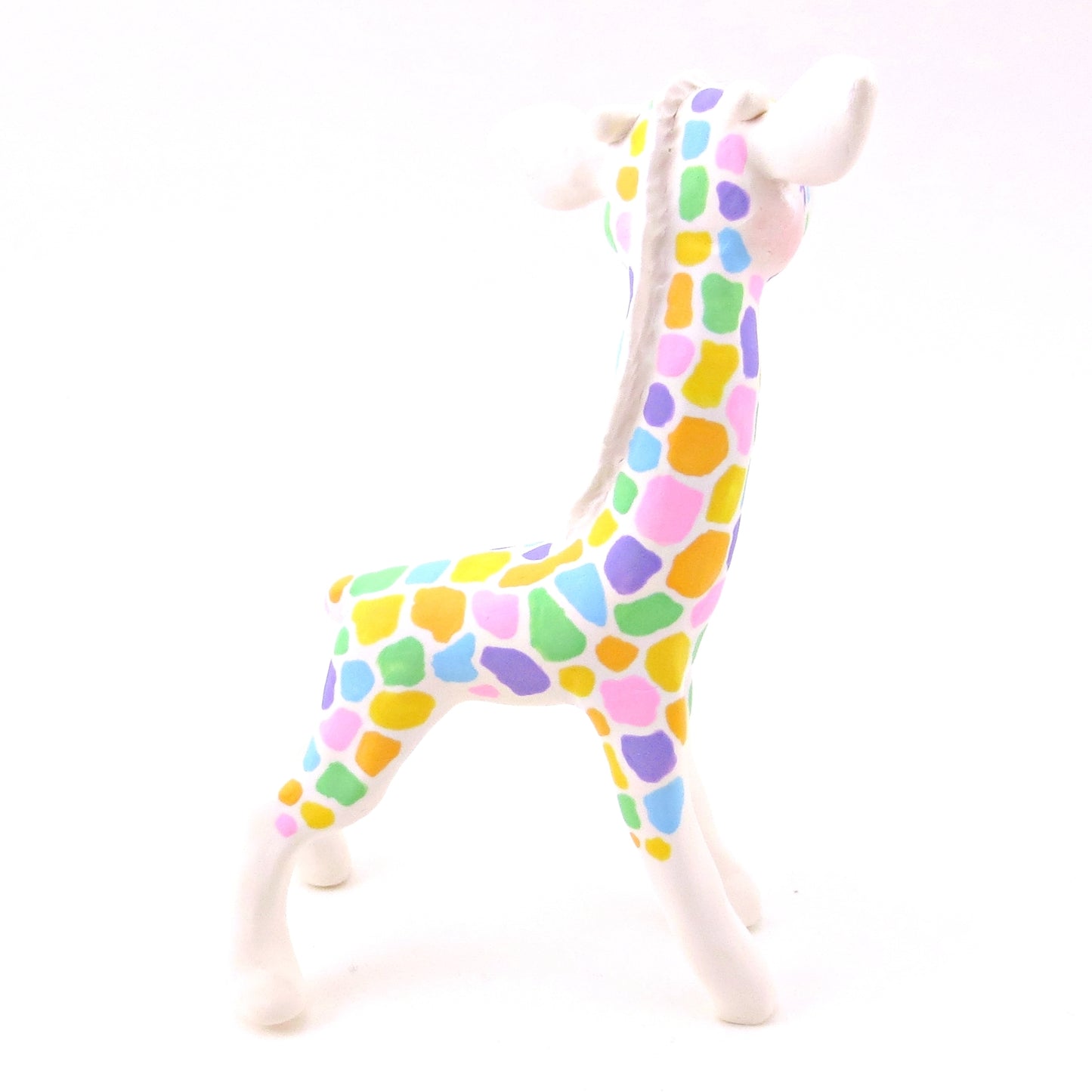 Rainbow Giraffe Figurine - Polymer Clay Rainbow Animals